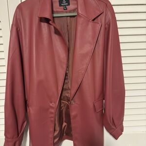 Red Faux Leather Jacket